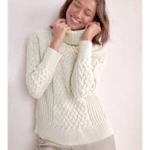 HAVEN WELL WITHIN Mint Green Heavy Braided Cable Knit Cowl Neck Sweater NWOT